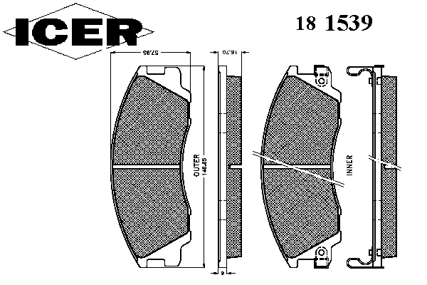 Комплект тормозных колодок, дисковый тормоз 181539