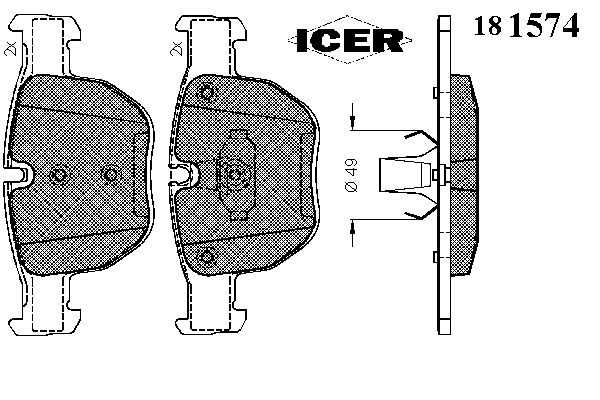 Комплект тормозных колодок, дисковый тормоз 181574