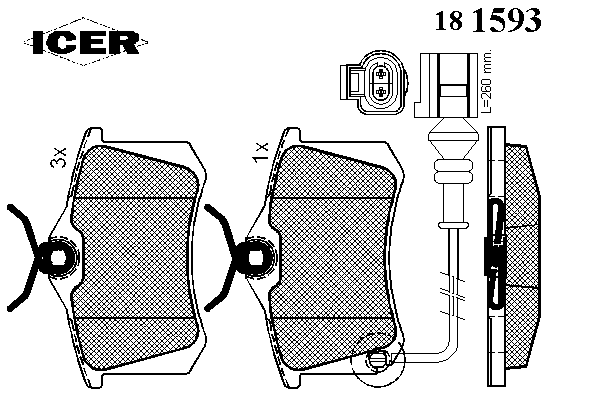 Комплект тормозных колодок, дисковый тормоз 181593