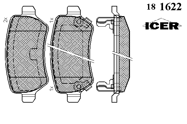 Комплект тормозных колодок, дисковый тормоз 181622