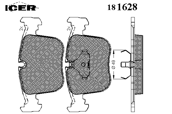Комплект тормозных колодок, дисковый тормоз 181628