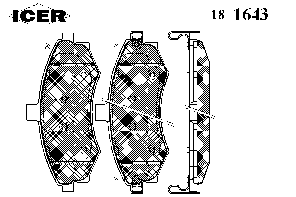 Комплект тормозных колодок, дисковый тормоз 181643