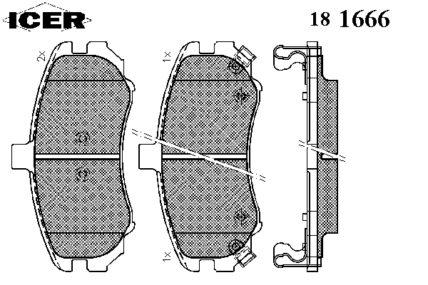 Комплект тормозных колодок, дисковый тормоз 181666