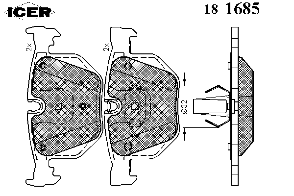 Kit de plaquettes de frein, frein à disque 181685