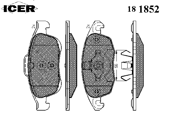 Комплект тормозных колодок, дисковый тормоз 181852