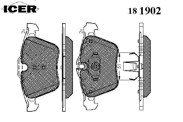 Комплект тормозных колодок, дисковый тормоз 181902