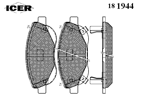 Комплект тормозных колодок, дисковый тормоз 181944