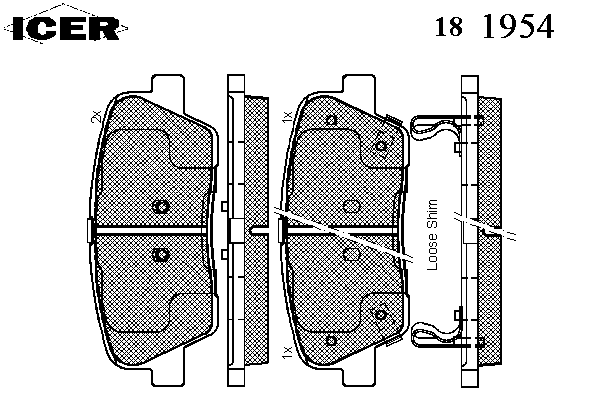 Комплект тормозных колодок, дисковый тормоз 181954