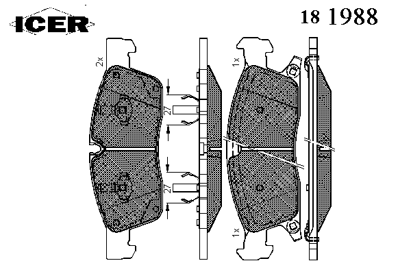 Kit de plaquettes de frein, frein à disque 181988