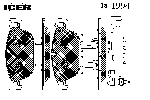 Kit de plaquettes de frein, frein à disque 181994
