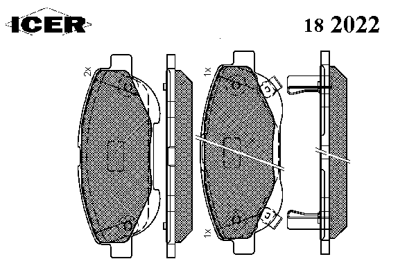 Комплект тормозных колодок, дисковый тормоз 182022