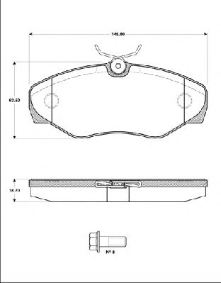 Комплект тормозных колодок, дисковый тормоз BLF3095