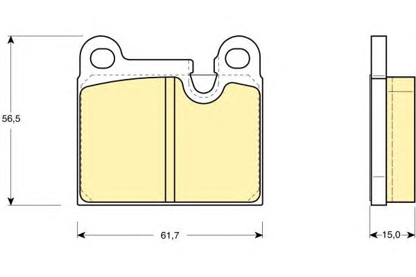 Комплект тормозных колодок, дисковый тормоз 6109192