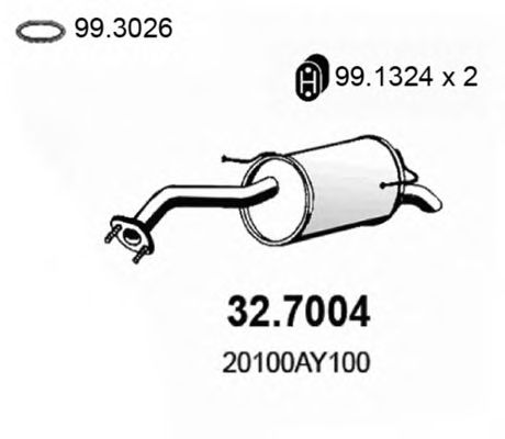 Глушитель выхлопных газов конечный 32.7004
