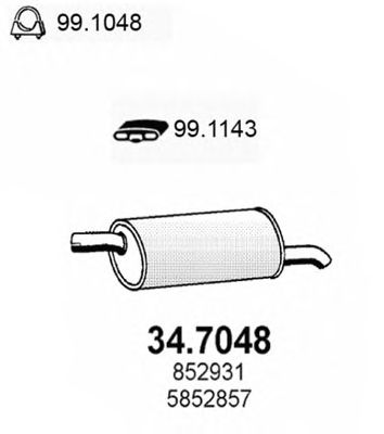 Глушитель выхлопных газов конечный 34.7048