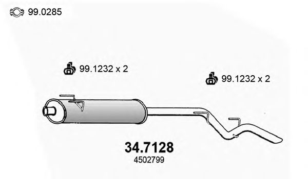 Глушитель выхлопных газов конечный 34.7128