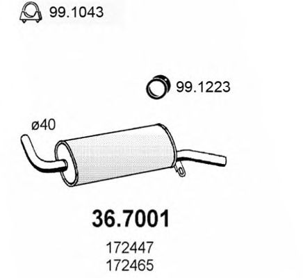 Silenziatore posteriore 36.7001