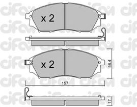 Kit de plaquettes de frein, frein à disque 822-819-0