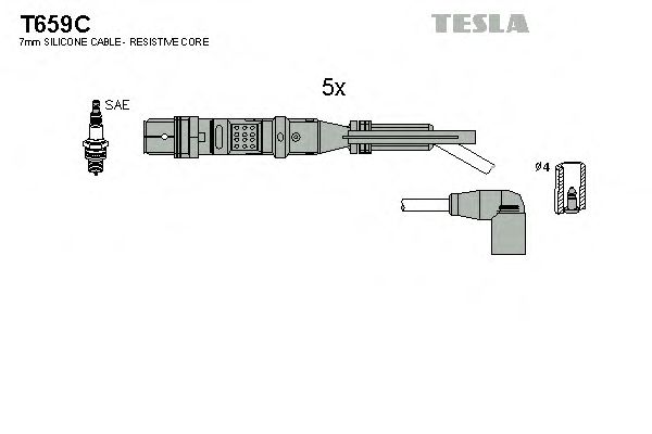 Комплект проводов зажигания T659C