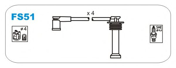 Комплект проводов зажигания FS51