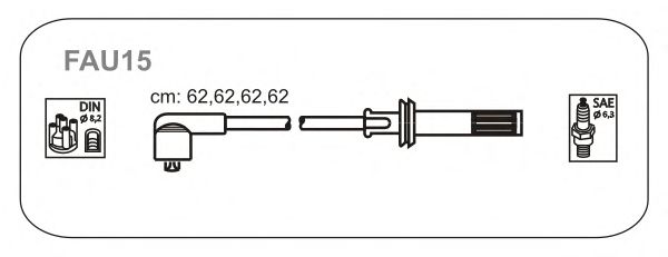 Комплект проводов зажигания FAU15