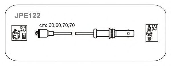 Комплект проводов зажигания JPE122