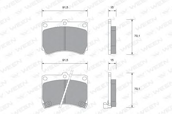 Комплект тормозных колодок, дисковый тормоз 151-1580