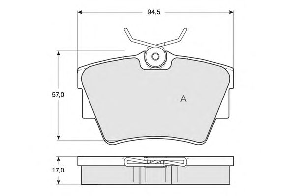 Комплект тормозных колодок, дисковый тормоз PF1309