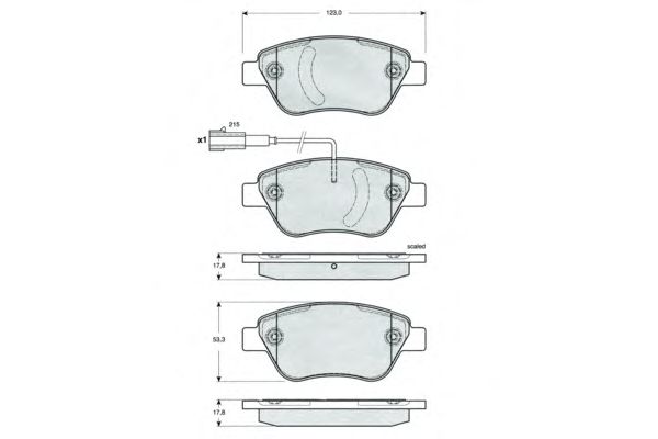 Комплект тормозных колодок, дисковый тормоз PF1444