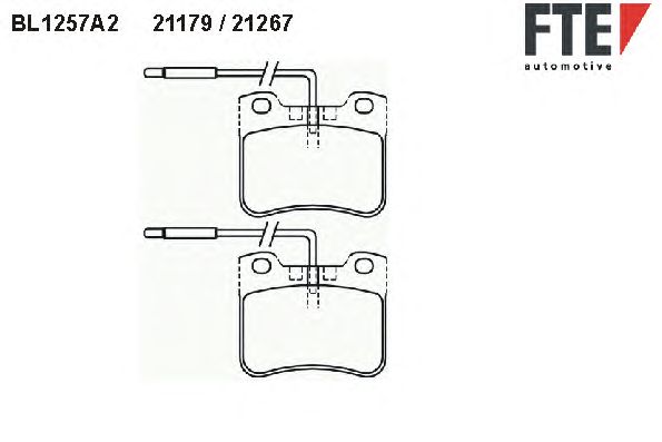 Комплект тормозных колодок, дисковый тормоз BL1257A2