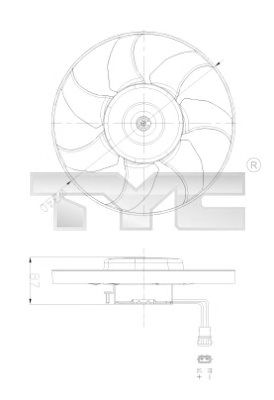 Вентилятор, охлаждение двигателя 837-0025