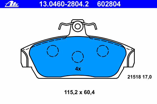 Brake Pad Set, disc brake 13.0460-2804.2