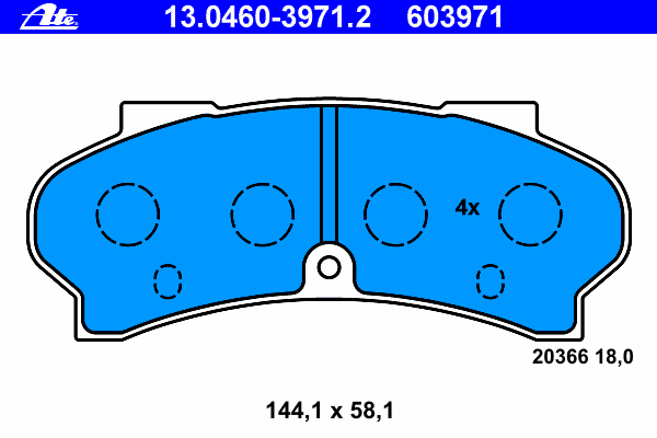 Комплект тормозных колодок, дисковый тормоз 13.0460-3971.2