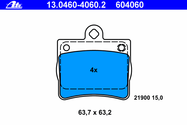 Комплект тормозных колодок, дисковый тормоз 13.0460-4060.2