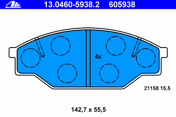 Комплект тормозных колодок, дисковый тормоз 13.0460-5938.2