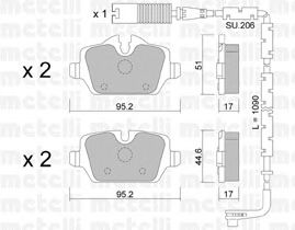 Комплект тормозных колодок, дисковый тормоз 22-0641-0K
