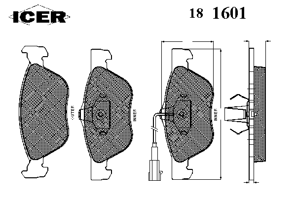 Комплект тормозных колодок, дисковый тормоз 181601