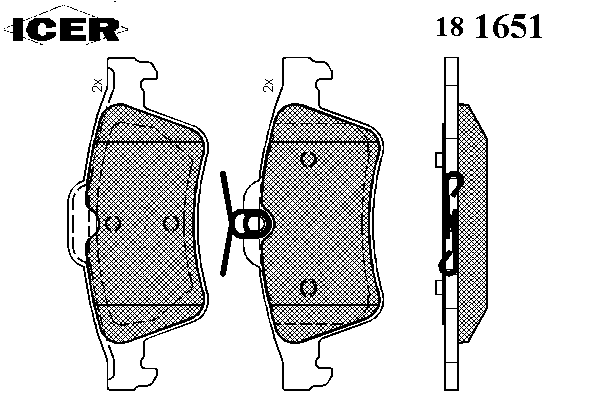 Комплект тормозных колодок, дисковый тормоз 181651