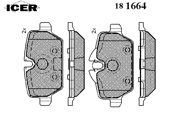 Комплект тормозных колодок, дисковый тормоз 181664