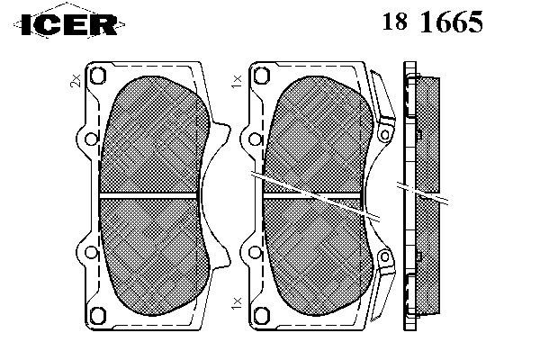 Комплект тормозных колодок, дисковый тормоз 181665