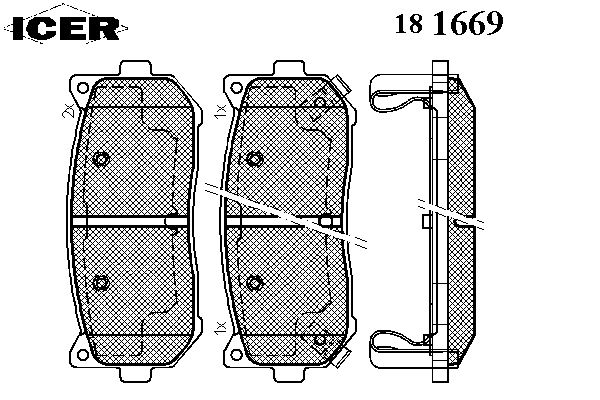 Комплект тормозных колодок, дисковый тормоз 181669