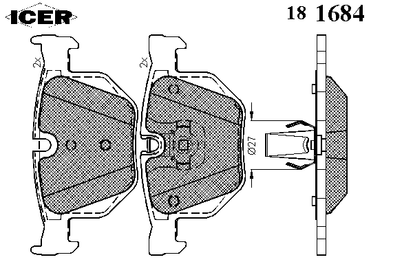 Kit de plaquettes de frein, frein à disque 181684