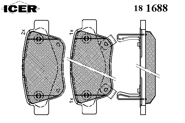 Kit de plaquettes de frein, frein à disque 181688