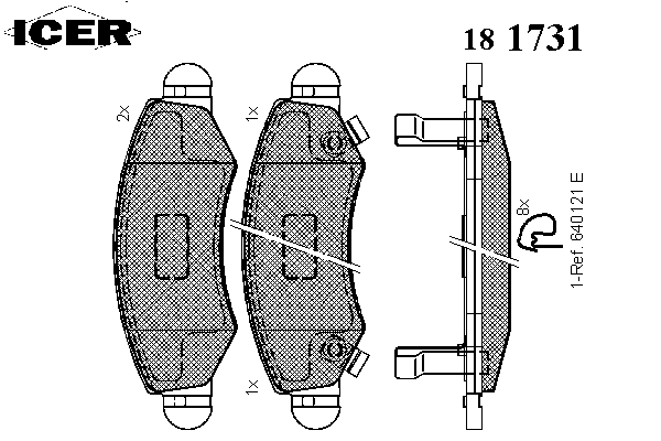 Комплект тормозных колодок, дисковый тормоз 181731