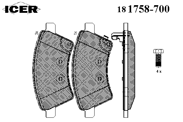 Комплект тормозных колодок, дисковый тормоз 181758-700