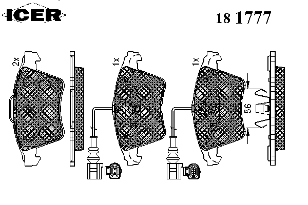 Kit de plaquettes de frein, frein à disque 181777
