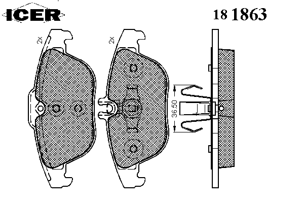 Kit de plaquettes de frein, frein à disque 181863