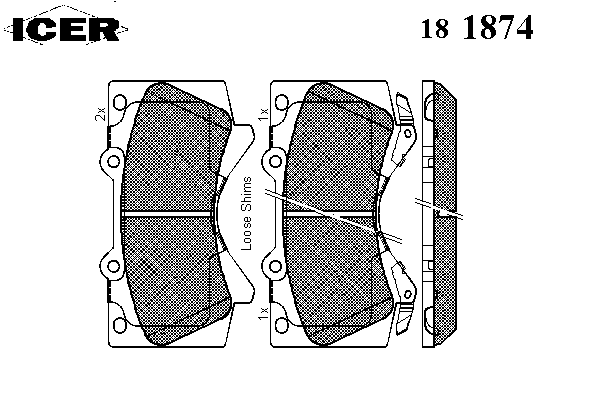 Комплект тормозных колодок, дисковый тормоз 181874