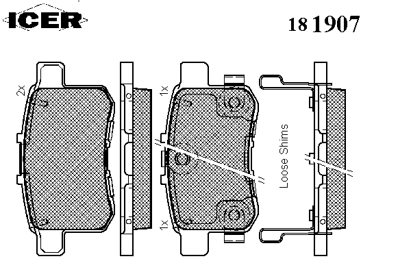 Комплект тормозных колодок, дисковый тормоз 181907