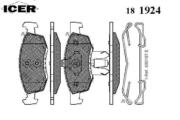 Комплект тормозных колодок, дисковый тормоз 181924